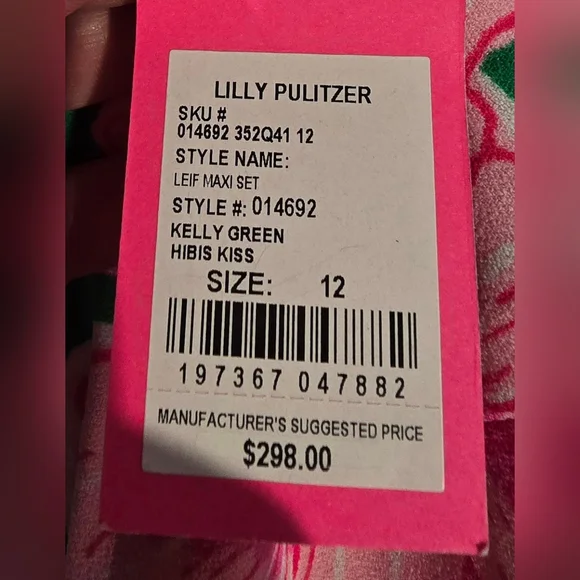 Lilly Pulitzer Leif Maxi Set In Hibis Kiss Size 12 NWT - Picture 11 of 13